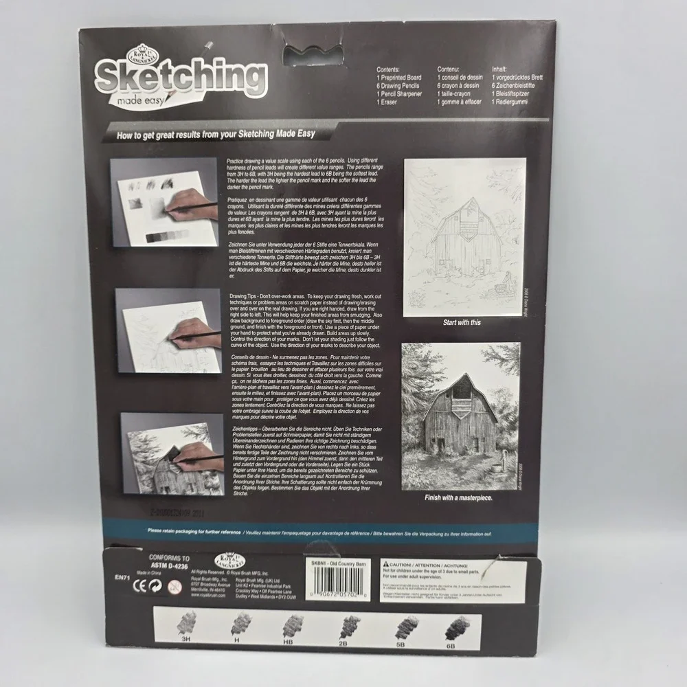 New Royal Langnickel Sketching Made Easy Kit 8.75 x 11.3 SKBN1 Old Country Barn